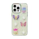 For iPhone 16 Pro Max 3D Colorful Crystal Butterfly TPU Phone Case(Butterful Flowers) - 1