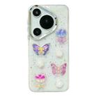 For Huawei Pura 70 Pro 3D Colorful Crystal Butterfly TPU Phone Case(Buterfly Flowers) - 1