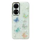 For Huawei P50 Pro 3D Colorful Crystal Butterfly TPU Phone Case(Butterfly Pearl) - 1