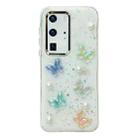 For Huawei P40 Pro 3D Colorful Crystal Butterfly TPU Phone Case(Butterfly Pearl) - 1