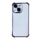 For iPhone 14 Electrpolated Space Four-corner Shockproof TPU Phone Case(Purple) - 1