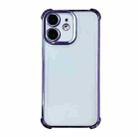 For iPhone 12 Electrpolated Space Four-corner Shockproof TPU Phone Case(Purple) - 1