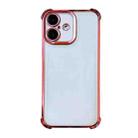 For  iPhone 16 Plus Electrpolated Space Four-corner Shockproof TPU Phone Case(Pink) - 1