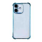 For  iPhone 16 Plus Electrpolated Space Four-corner Shockproof TPU Phone Case(Blue) - 1