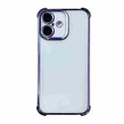 For  iPhone 16 Plus Electrpolated Space Four-corner Shockproof TPU Phone Case(Purple) - 1