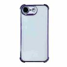 For iPhone 16e Electrpolated Space Four-corner Shockproof TPU Phone Case(Purple) - 1
