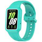 For Samsung Galaxy Fit3 Two Color Frame Integrated Silicone Watch Band(Cyan) - 1