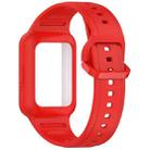 For Samsung Galaxy Fit3 Two Color Frame Integrated Silicone Watch Band(Red) - 3