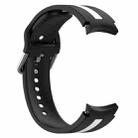 For Samsung Galaxy Watch FE Two Color Stripe Silicone Watch Band(Black White) - 2
