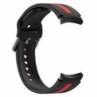 For Samsung Galaxy Watch FE Two Color Stripe Silicone Watch Band(Black Red) - 2