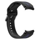 For Samsung Galaxy Watch FE Two Color Stripe Silicone Watch Band(Black Blue) - 2