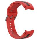 For Samsung Galaxy Watch FE Two Color Stripe Silicone Watch Band(Red Black) - 2