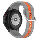 For Samsung Galaxy Watch FE Two Color Stripe Silicone Watch Band(Gray Orange) - 1