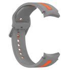 For Samsung Galaxy Watch FE Two Color Stripe Silicone Watch Band(Gray Orange) - 2