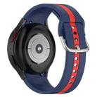 For Samsung Galaxy Watch FE Two Color Stripe Silicone Watch Band(Blue Red) - 1