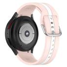 For Samsung Galaxy Watch 7 47mm Two Color Stripe Silicone Watch Band(Pink white) - 1