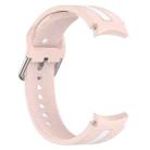 For Samsung Galaxy Watch 7 47mm Two Color Stripe Silicone Watch Band(Pink white) - 2