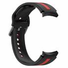 For Samsung Galaxy Watch 7 47mm Two Color Stripe Silicone Watch Band(Black Red) - 2