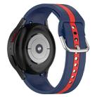For Samsung Galaxy Watch 7 47mm Two Color Stripe Silicone Watch Band(Blue Red) - 1