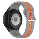 For Samsung Galaxy Watch 7 40 / 44mm Two Color Stripe Silicone Watch Band(Gray Orange) - 1