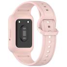 For  Huawei Band 9 NFC Two Color Frame Integrated Silicone Watch Band(Light Pink) - 2