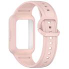 For  Huawei Band 9 NFC Two Color Frame Integrated Silicone Watch Band(Light Pink) - 3