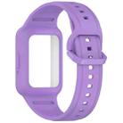 For  Huawei Band 9 NFC Two Color Frame Integrated Silicone Watch Band(Purple) - 3