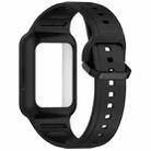 For  Huawei Band 8 NFC Two Color Frame Integrated Silicone Watch Band(Black) - 3