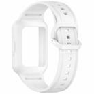 For  Huawei Band 8 NFC Two Color Frame Integrated Silicone Watch Band(White) - 3