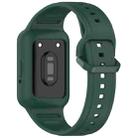 For  Huawei Band 8 NFC Two Color Frame Integrated Silicone Watch Band(Dark Green) - 2