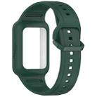 For  Huawei Band 8 NFC Two Color Frame Integrated Silicone Watch Band(Dark Green) - 3