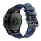 For Garmin Fenix 7X / 7X Pro / Tactix 7 Camouflage Quick Release Silicone Watch Band(Blue) - 1