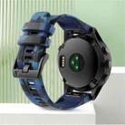 For Garmin Fenix 7X / 7X Pro / Tactix 7 Camouflage Quick Release Silicone Watch Band(Blue) - 2