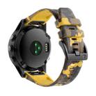 For Garmin Fenix 7X / 7X Pro / Tactix 7 Camouflage Quick Release Silicone Watch Band(Yellow) - 1