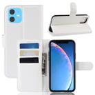 For iPhone 11 Litchi Texture Horizontal Flip Leather Case, with Wallet & Holder & Card Slots(white) - 1