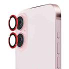 For iPhone 16 / 16 Plus ENKAY 9H Rear Lens Aluminium Alloy Tempered Glass Film(Red) - 1