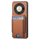 For Honor Magic4 5G Carbon Fiber Vertical Flip Wallet Stand Phone Case(Brown) - 2