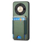 For Honor Magic4 5G Carbon Fiber Vertical Flip Wallet Stand Phone Case(Green) - 2