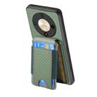 For Honor Magic4 5G Carbon Fiber Vertical Flip Wallet Stand Phone Case(Green) - 3