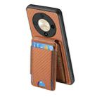 For Honor Magic4 Pro Carbon Fiber Vertical Flip Wallet Stand Phone Case(Brown) - 3