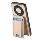 For Honor Magic5 Carbon Fiber Vertical Flip Wallet Stand Phone Case(Khaki) - 3