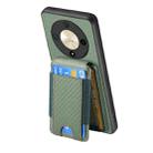 For Honor Magic6 Carbon Fiber Vertical Flip Wallet Stand Phone Case(Green) - 3