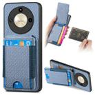 For Honor X40 / X9a Carbon Fiber Vertical Flip Wallet Stand Phone Case(Blue) - 1