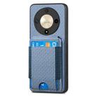 For Honor X50 5G Carbon Fiber Vertical Flip Wallet Stand Phone Case(Blue) - 2