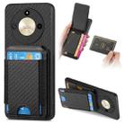For Honor X50 5G Carbon Fiber Vertical Flip Wallet Stand Phone Case(Black) - 1