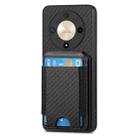 For Honor X50 5G Carbon Fiber Vertical Flip Wallet Stand Phone Case(Black) - 2