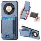 For Honor X9b Carbon Fiber Vertical Flip Wallet Stand Phone Case(Blue) - 1