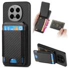 For Honor Magic7 Pro Carbon Fiber Vertical Flip Wallet Stand Phone Case(Black) - 1