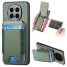 For Honor Magic7 Pro Carbon Fiber Vertical Flip Wallet Stand Phone Case(Green) - 1