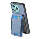 For Honor 400 Lite Global Carbon Fiber Vertical Flip Wallet Stand Phone Case(Blue) - 3